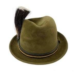 Vintage Fleetwood Alpine Trachten Hat Mens Green Felted Oktoberfest German 6 7/8